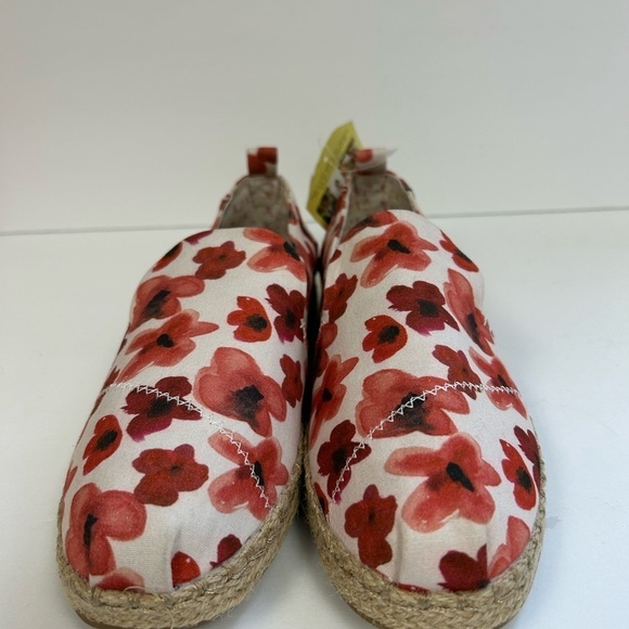 Toms NWT Deconstructed Alpargata Rope Poppy Watercolor Floral Loafer Flats / 7.5 - Picture 5 of 9